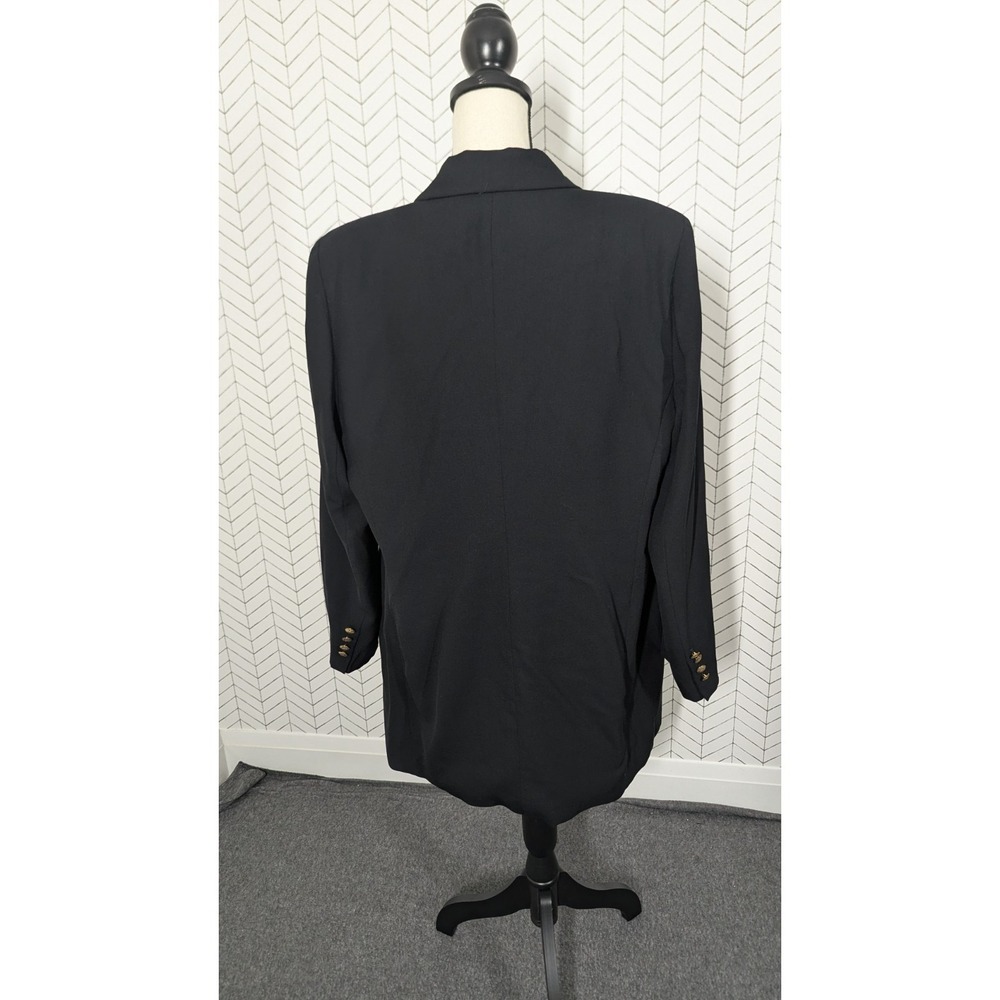 Lauren Ralph Lauren Blazer Black Crest Gold Buttons VTG Worsted Wool Old Money - Picture 5 of 16